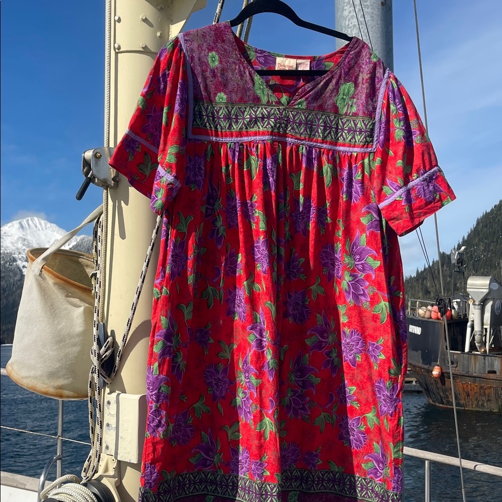 VINTAGE 80’s The Vermont Country Store house dress/muumuu/caftan 2X